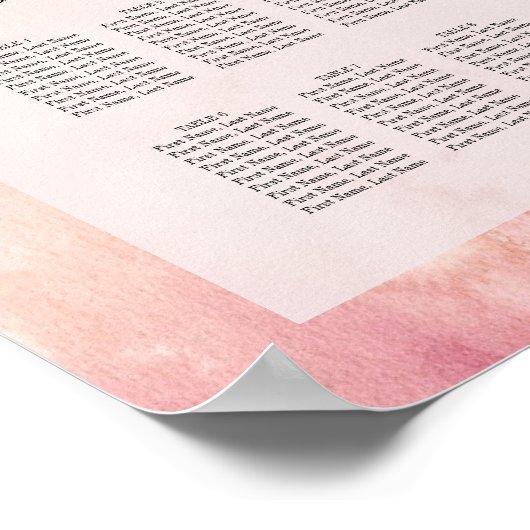 Tableau de siège Mariage romantique en fleurs de r (Coin)