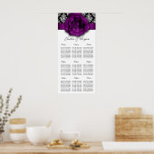 Tableau de siège mariage Rose pourpre Damas (Cuisine)