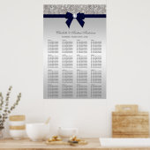 Tableau de siège mariage Séquin Argent Marine Bow (Cuisine)