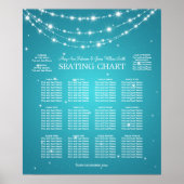 Tableau de siège mariage Sparkling Chain Turquoise (Devant)