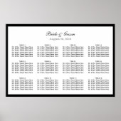 Tableau de siège simple Mariage à bordure noire (Devant)