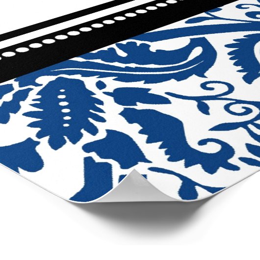 Tableau de sièges 12 Tableaux Damas bleu noir (Coin)