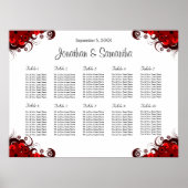 Tableau de sièges à 10 Mariages de fleurs rouges e (Devant)