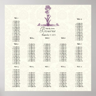 Tableau de sièges à branches de fleurs sauvages po