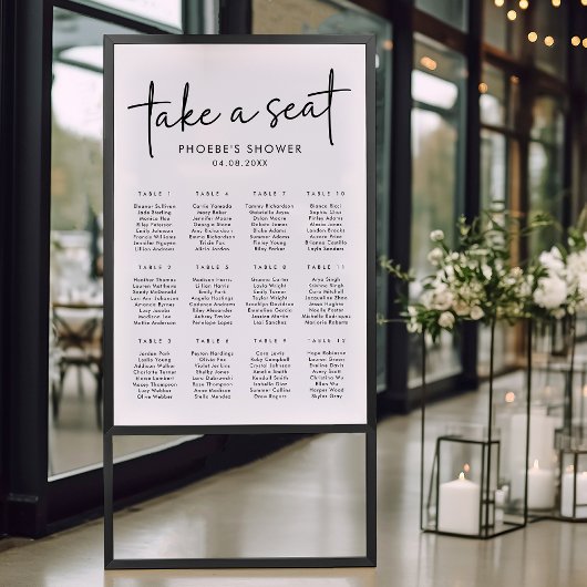 Tableau de sièges à Fête des mariées minimale en n