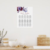 Tableau de sièges à Mariage floral violet et blanc (Cuisine)