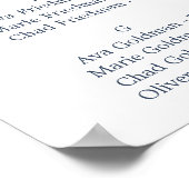 Tableau de sièges alphabétique de verdure estivale (Coin)