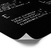 Tableau de sièges alphabétique noir contemporain (Coin)