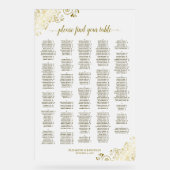 Tableau de sièges Alphabétiques 300 Blanc et Or (Recto)