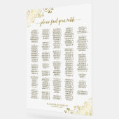 Tableau de sièges Alphabétiques 300 Blanc et Or (Angle)