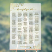 Tableau de sièges Alphabétiques 300 Blanc et Or (Neutre)