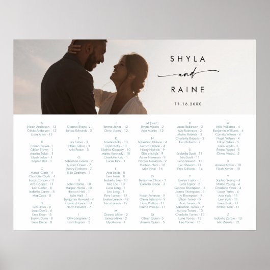 Tableau de sièges Boho Chic Turquoise et blanc (Devant)