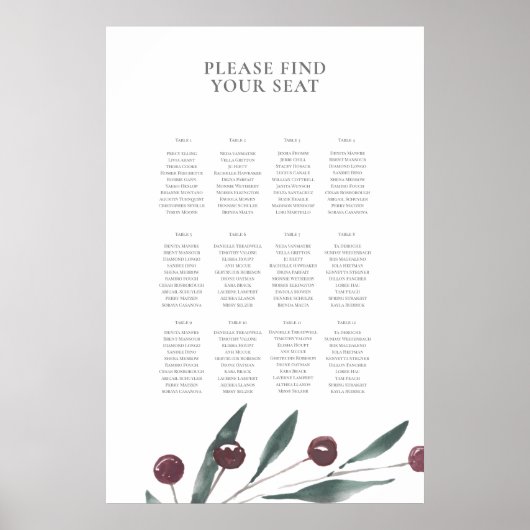 Tableau de sièges de baies simples (Devant)