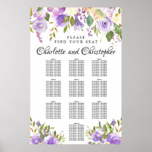 Tableau de sièges de Mariage à 10 tables de fleurs