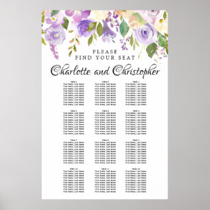 Tableau de sièges de Mariage à 12 tables de fleurs