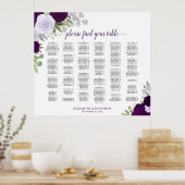 Tableau de sièges de Mariage alphabétique Rose vio (Cuisine)