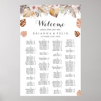 Tableau de sièges de mariage bohème neutre rustiqu