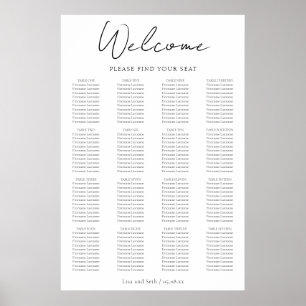 Tableau de Sièges de Mariage Classique Minimaliste