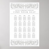 Tableau de sièges de Mariage Feuille à défilement (Devant)