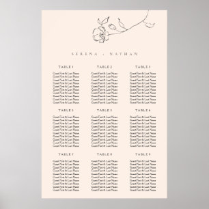 Tableau de sièges de Mariage floral de qualité min