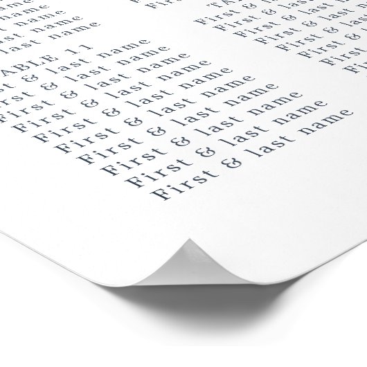 Tableau de sièges de Mariage Floral Dusty Blue (Coin)