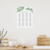 Tableau de sièges de mariage tropical imprimé. Ver (Cuisine)