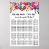 Tableau de sièges de Mariages de 20 tables violets (Devant)