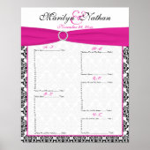 Tableau de sièges de réception rose, blanc et noir (Devant)