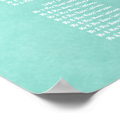 Tableau de sièges de table vert aqua moderne (Coin)