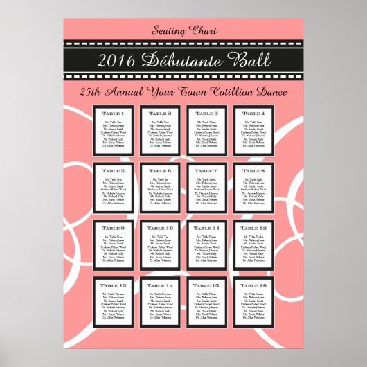 Tableau de sièges Debutante Ball / Sweet sixteen (Devant)