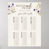 Tableau de sièges du Mariage fleur sauvage (Devant)