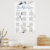Tableau de sièges élégant à fleurs modernes bleu o (Cuisine)