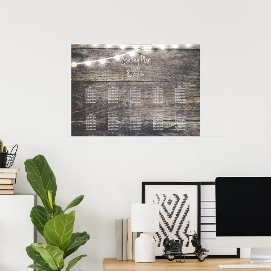 Tableau de sièges en bois rustique et en bois clai (Bureau à domicile)