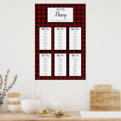 Tableau de sièges en carton rouge et noir (Cuisine)