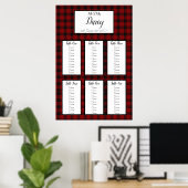 Tableau de sièges en carton rouge et noir (Bureau à domicile)