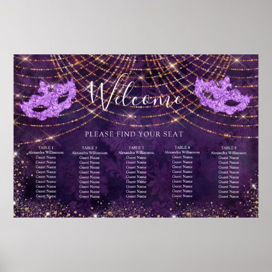 Tableau de sièges en parties scintillant violet ma (Devant)