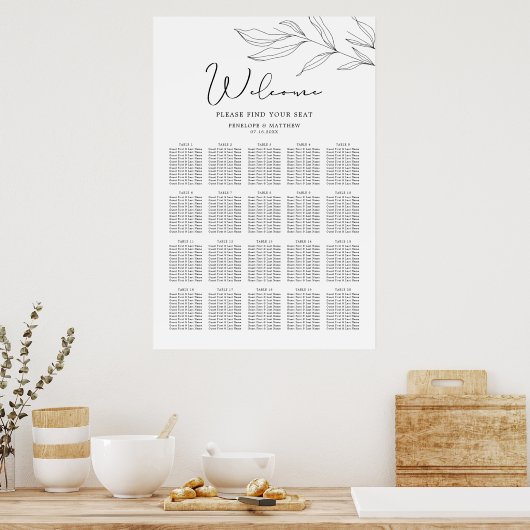 Tableau de sièges feuille de feuillage de ligne (Cuisine)