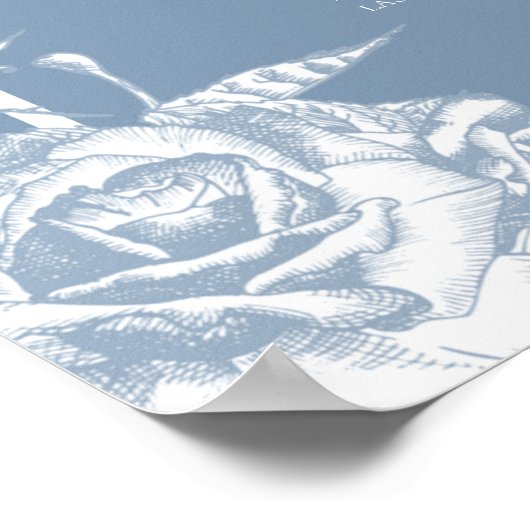 Tableau de sièges Floral bleu poussiéreux (Coin)