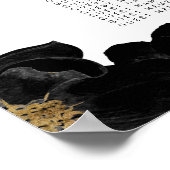 Tableau de sièges Floral Noir Accentué Or (Coin)