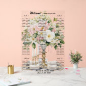 Tableau de sièges floraux blanc et rose mariage (Mariage)