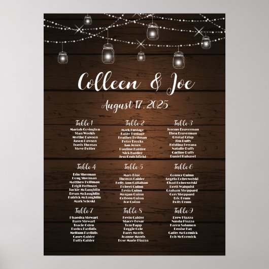 Tableau de sièges mariage (Devant)