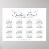 Tableau de sièges Mariage 8 tables Elégant bleu et (Devant)