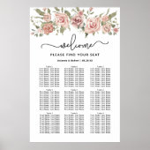 Tableau de sièges Mariage à 9 tables Rose Dusty (Devant)