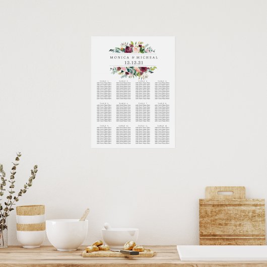 Tableau de sièges Mariage à fleurs automnales (Cuisine)