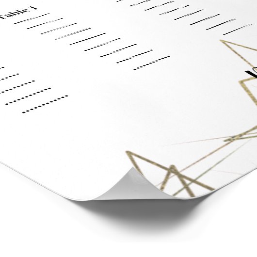 Tableau de sièges Mariage Abstrait Géométrique (Coin)