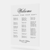 Tableau de sièges Mariage alphabétique minimaliste (Angle)