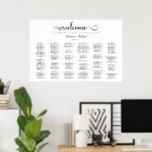 Tableau de sièges Mariage alphabétique noir minima (Bureau à domicile)