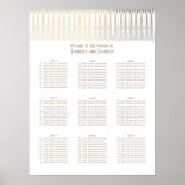 Tableau de sièges Mariage Art déco blanc et or (Devant)