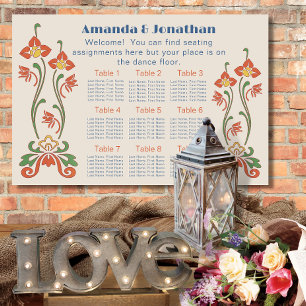 Tableau de sièges Mariage Art nouveau