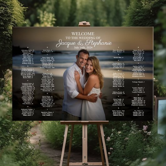 Tableau de sièges mariage avec photo alphabétique